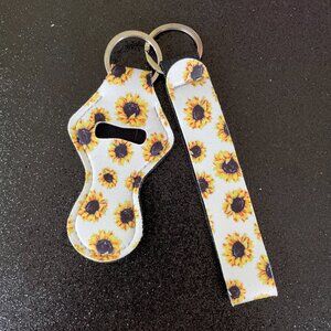 Lot of 5 NWOT 2 Piece Neoprene Wristlet & Lip Balm Keychain Set